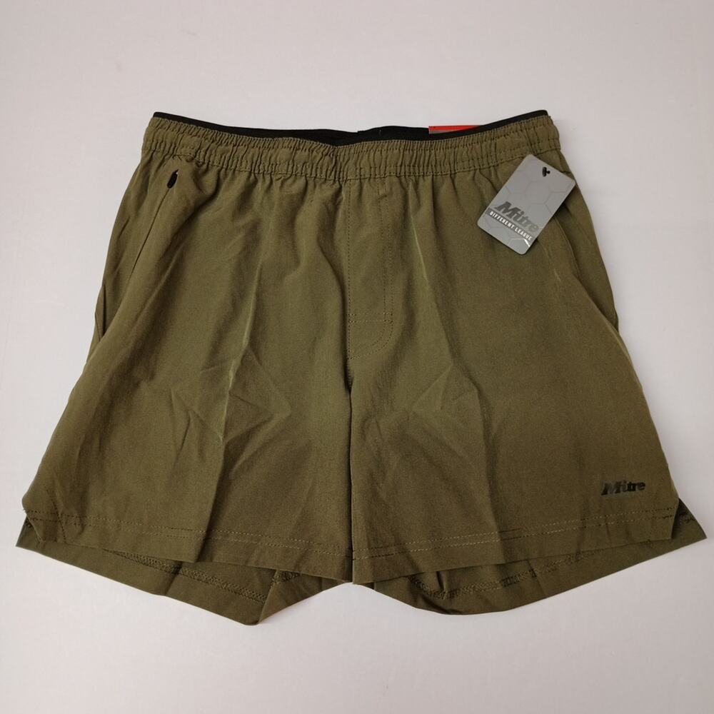 Mitre Men’s S Elastic Waist Green Shorts‎ With 5” Inseam NWT